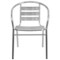 Emma and Oliver Aluminum Commercial Indoor-Outdoor Restaurant Stack Chair with Triple Slat Back